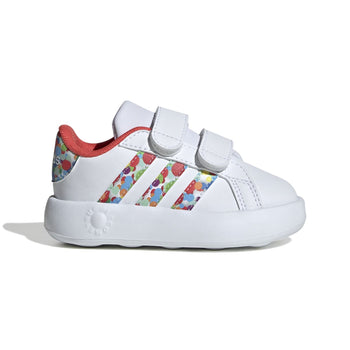 Sneakers primi passi bianche da bambina con strisce multicolore adidas Grand Court 2.0 CF I, Brand, SKU s334000189, Immagine 0
